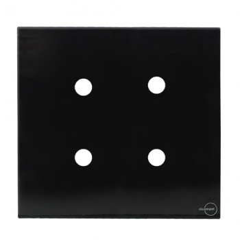 Placa p/ 4 Furos 4x4 - Novara Glass Preto Brilhante